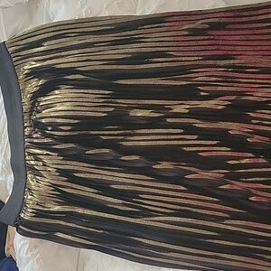 Topshop gold pleated skirt